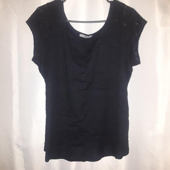 💥3/$25💥 Smartset Black Laced Top Shirt T-Shirt Blouse size XL - Picture 1 of 7